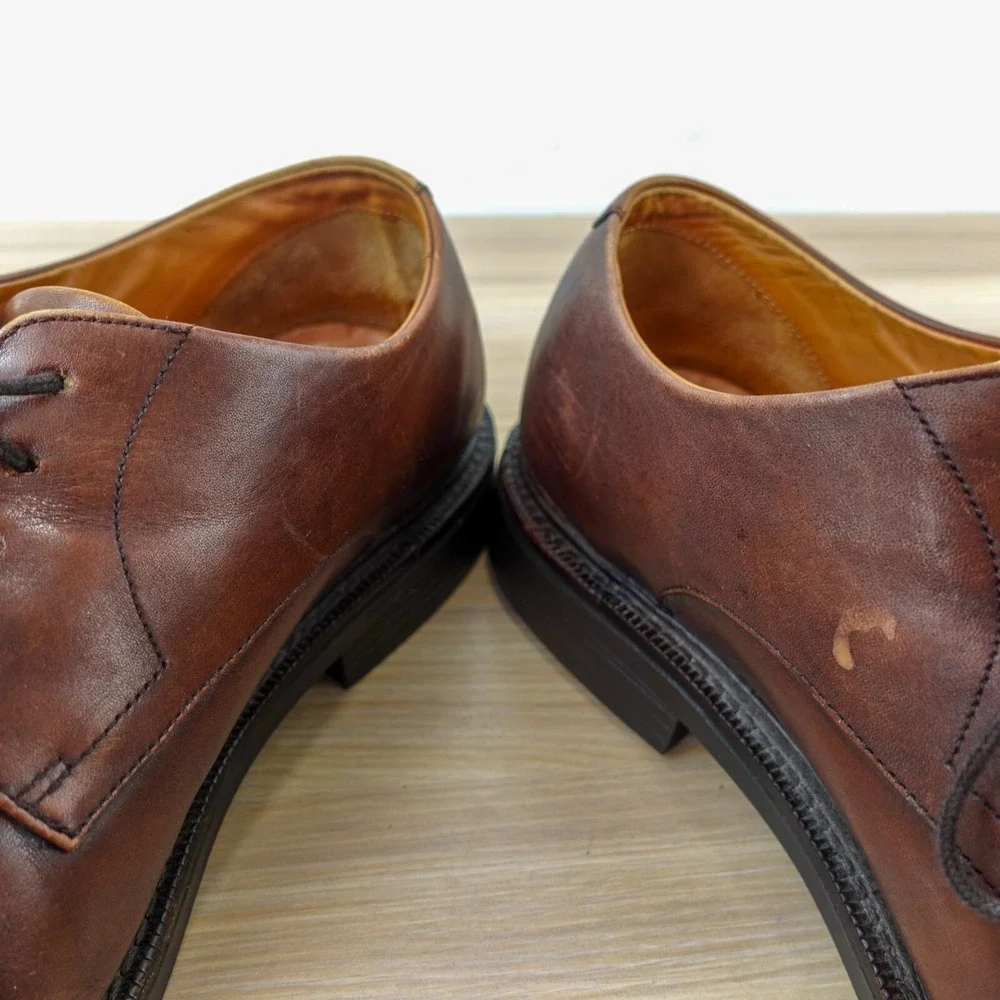 Vintage POLO Ralph Lauren Cap Toe Shoes Mens 10 D Tan Full Grain Calfskin VIBRAM
